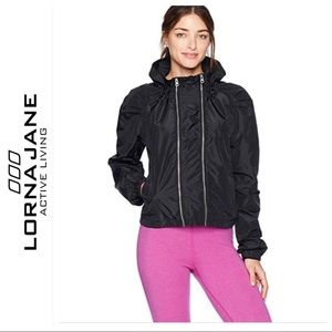 LORNA JANE BLACK DOUBLE ZIPPER JACKET XS